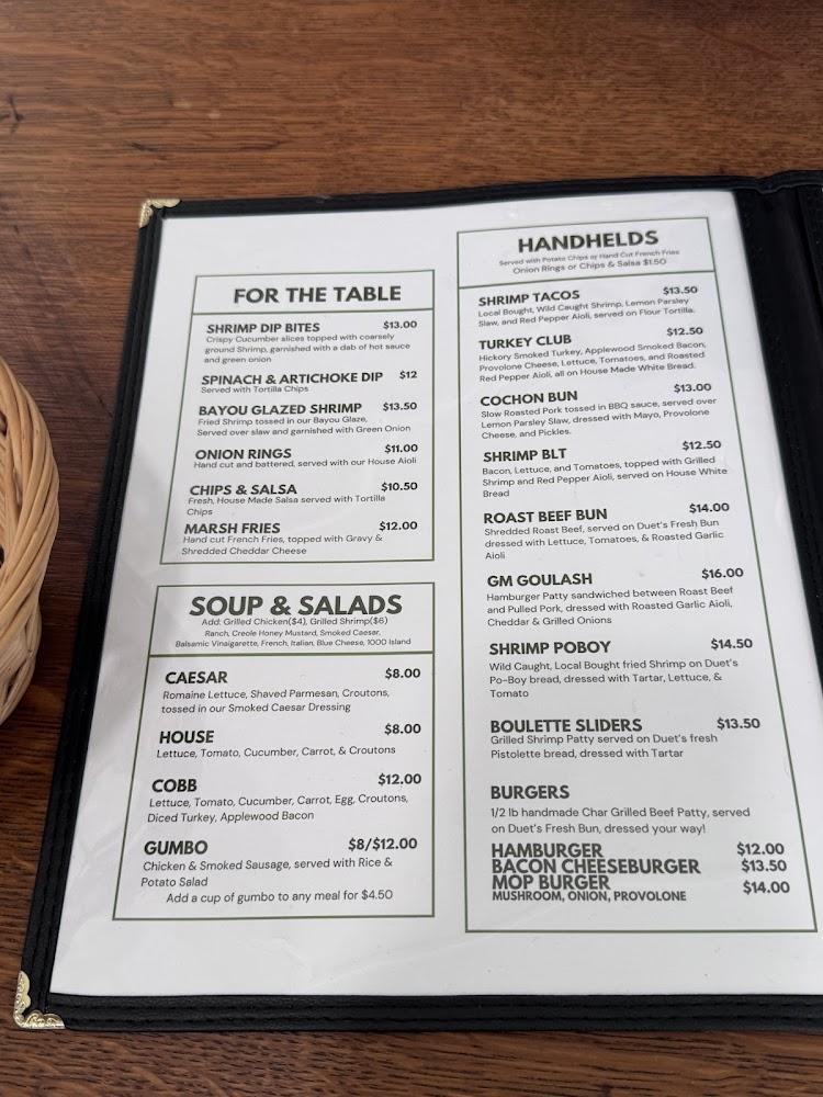 Lafourche Landing Menu image 1